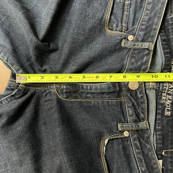 American Eagle Women’s Size 14 Long Super Stretch Skinny Blue Jeans Zip - Picture 8 of 12
